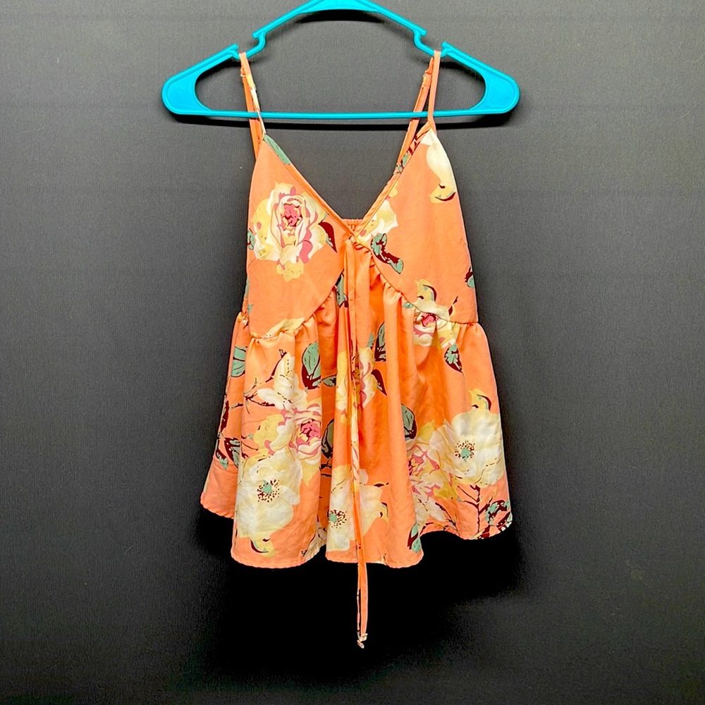 Shein top floral pink medium US 6